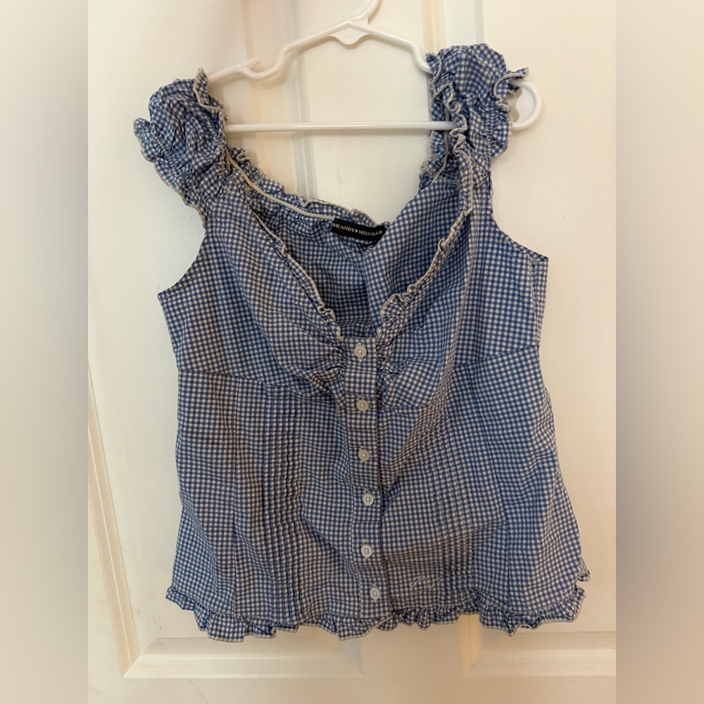 Brandy Melville blue gingham top